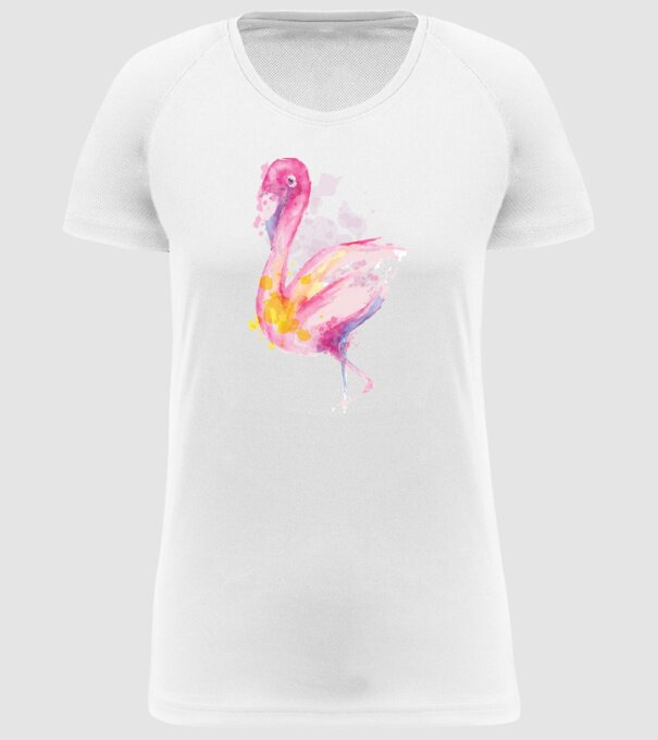 Flamingo Pictură model alb pe tricou