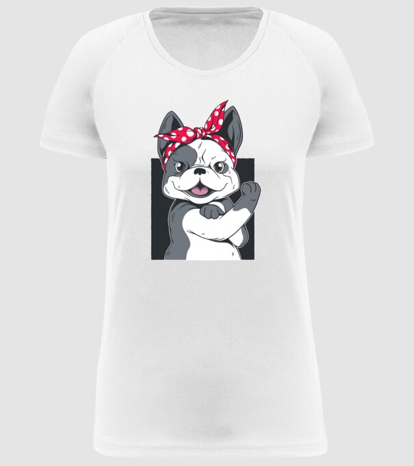 Bulldog Francez model alb pe tricou