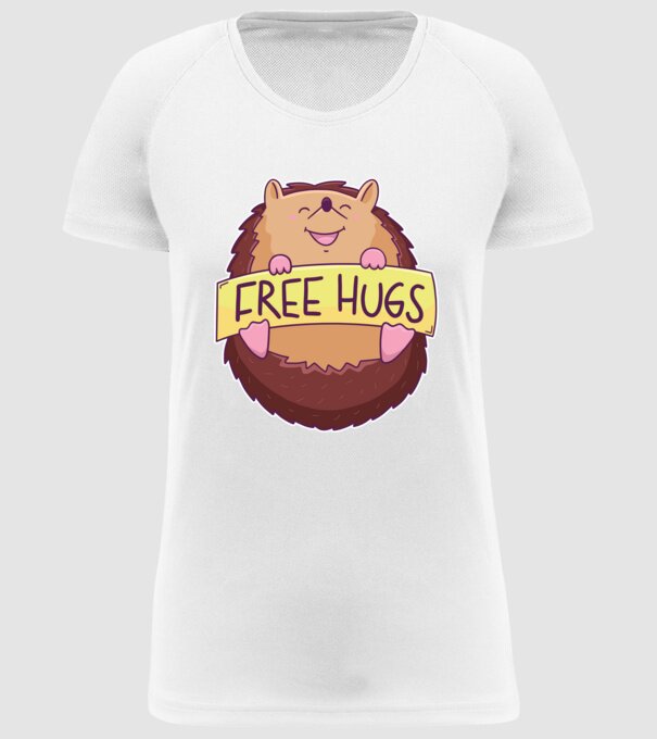 Free Hugs Arici model alb pe tricou