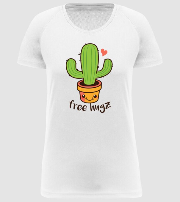 Free Hugz tricou amuzant Cactus model alb pe tricou
