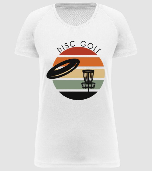 Frizbi Golf model alb pe tricou