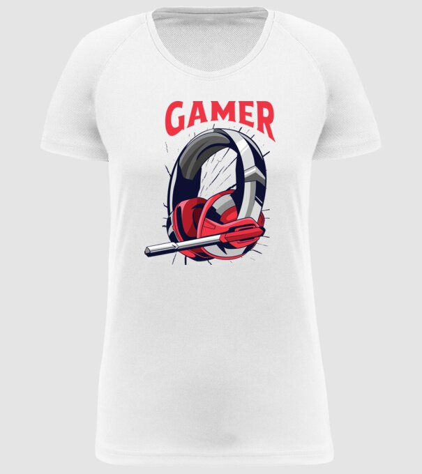 Căști Gamer model alb pe tricou