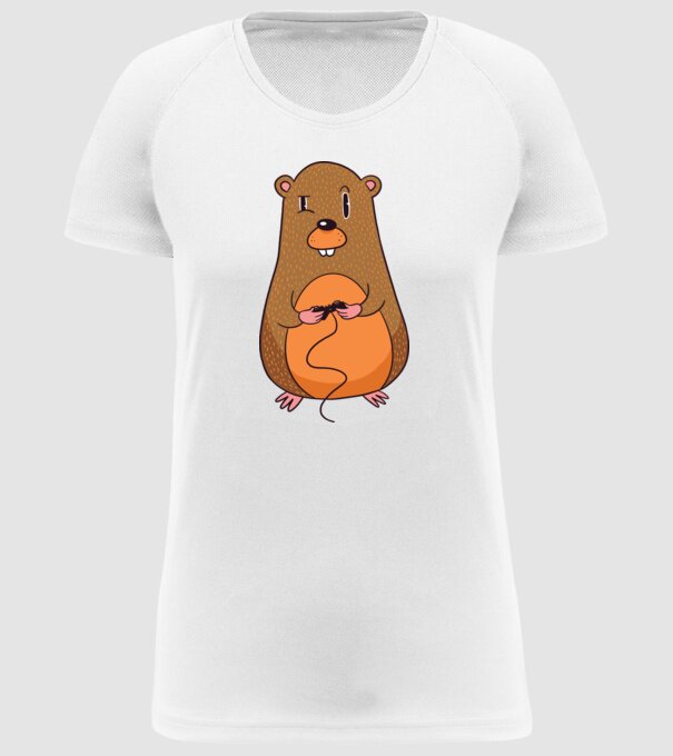 Hamster Gamer model alb pe tricou
