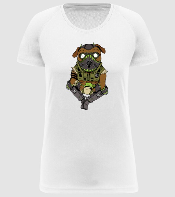 Mops Gamer model alb pe tricou