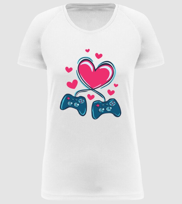 Dragoste Gamer model alb pe tricou