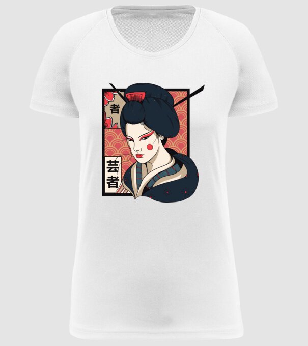 Geisha Japonia model alb pe tricou