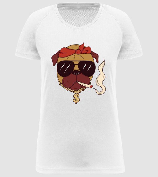 Rapper Gangster Mops model alb pe tricou