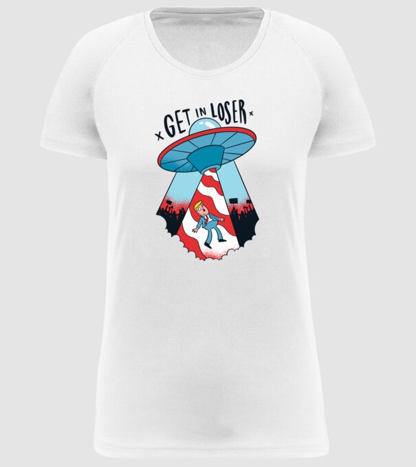 Get in Loser Trump model alb pe tricou