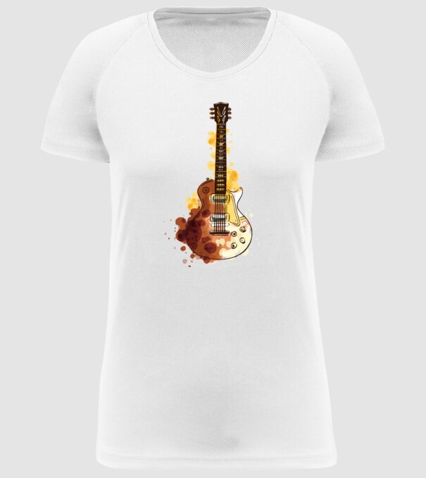 Chitara Pictură model alb pe tricou