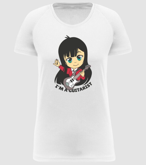 Sunt chitarist fată model alb pe tricou