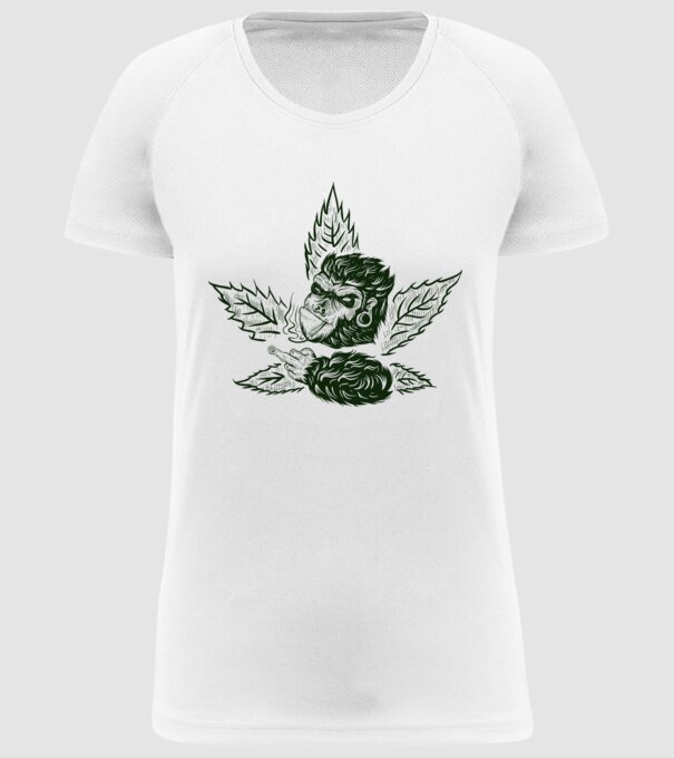 GORILĂ cannabis model alb pe tricou