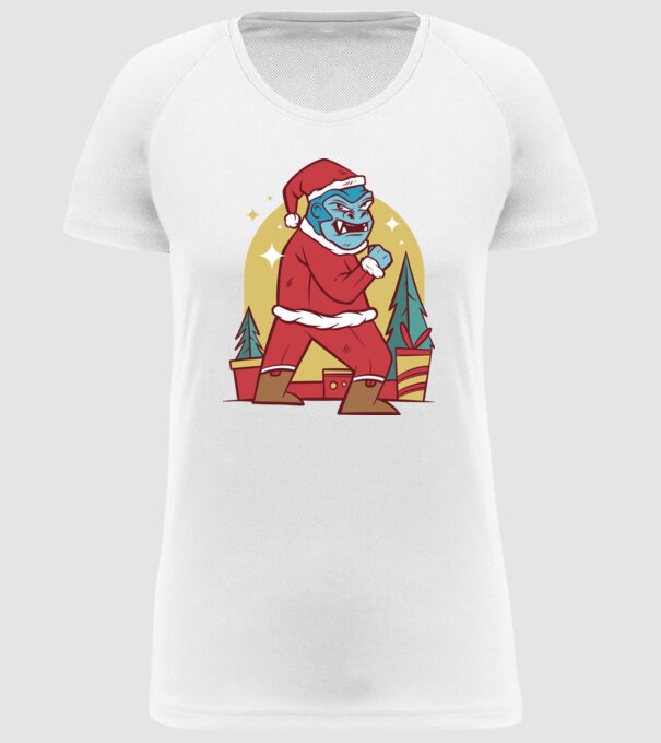 Gorila Santa model alb pe tricou
