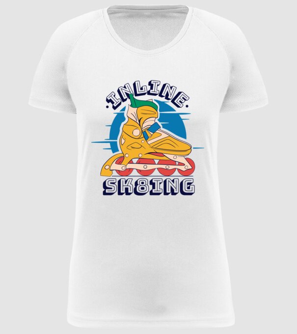 Skate Sk8 model alb pe tricou