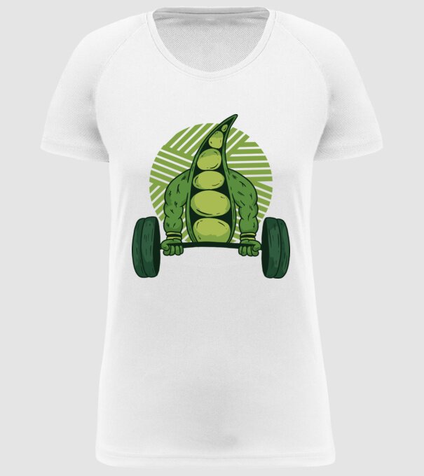 Mazăre musculoasă model alb pe tricou