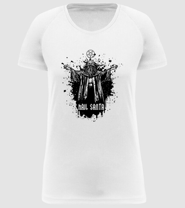 Hail Santa model alb pe tricou