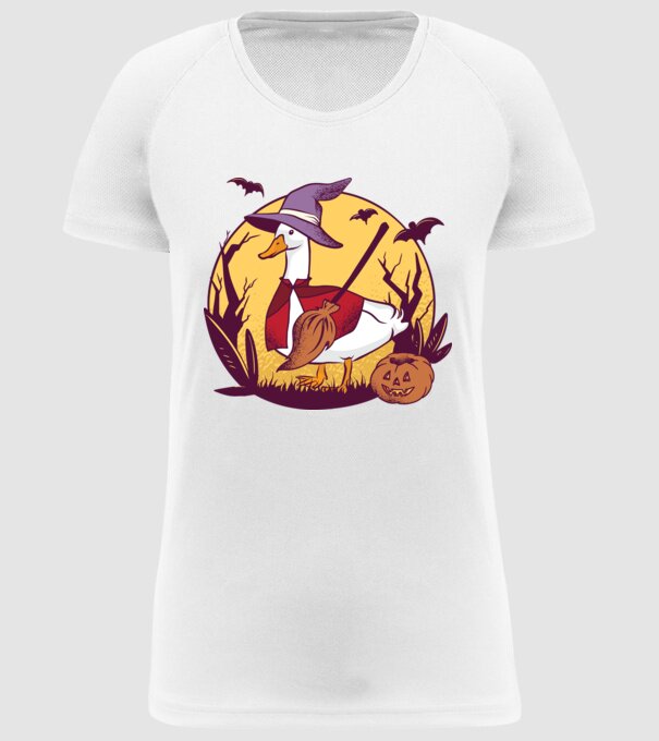 Gâscă Halloween model alb pe tricou
