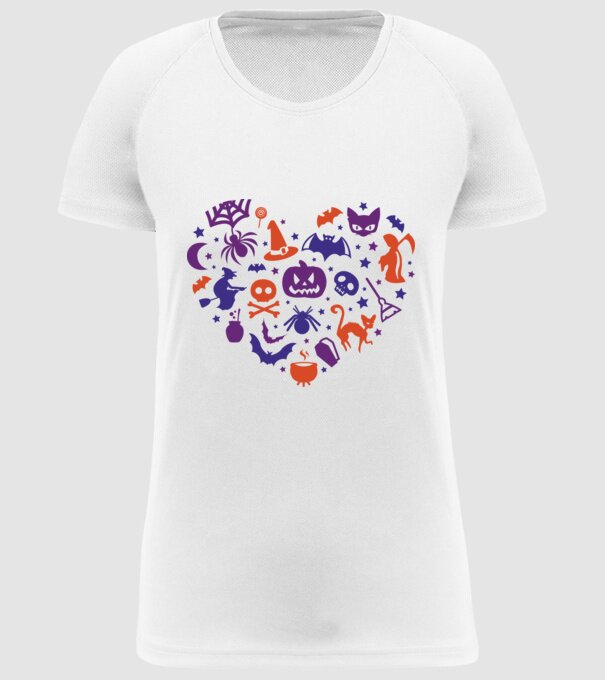 Inimă Halloween model alb pe tricou