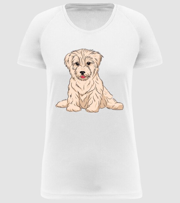 Câine Havanez model alb pe tricou