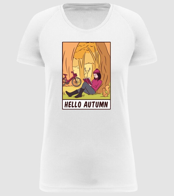 Hello Toamnă model alb pe tricou