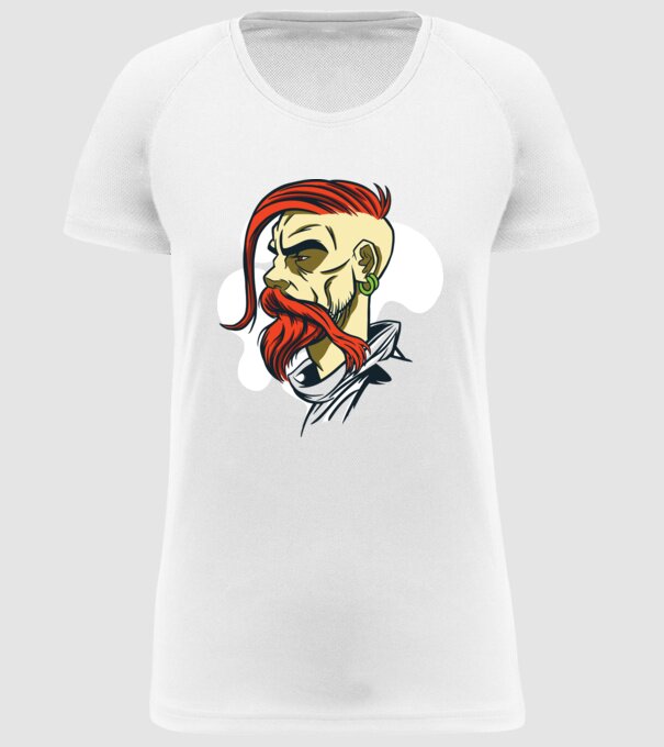 Barbă Hipster model alb pe tricou