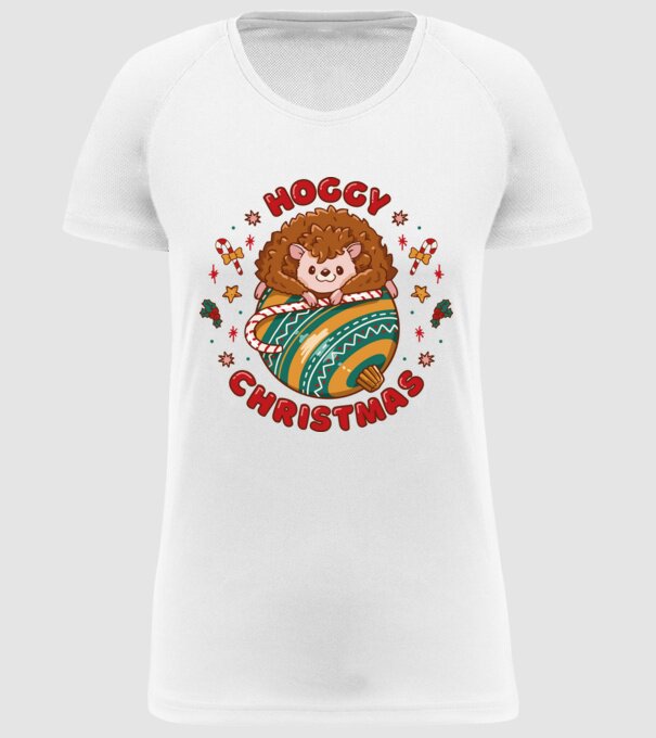 Hoggy Christmas Crăciun cu Arici model alb pe tricou