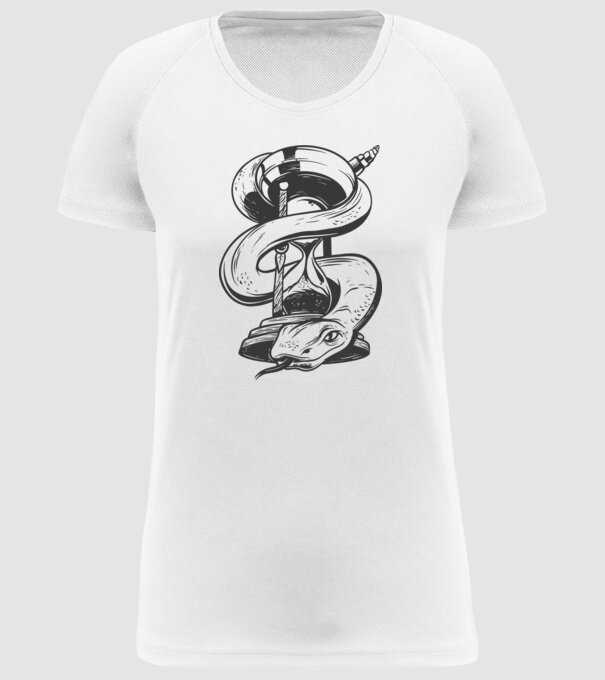 Șarpe clepsidră model alb pe tricou