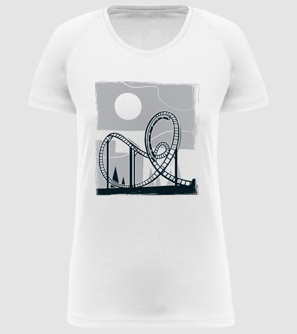 Roller coaster model alb pe tricou