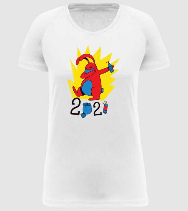 Paște 2021 - Iepuraș cu mască model alb pe tricou