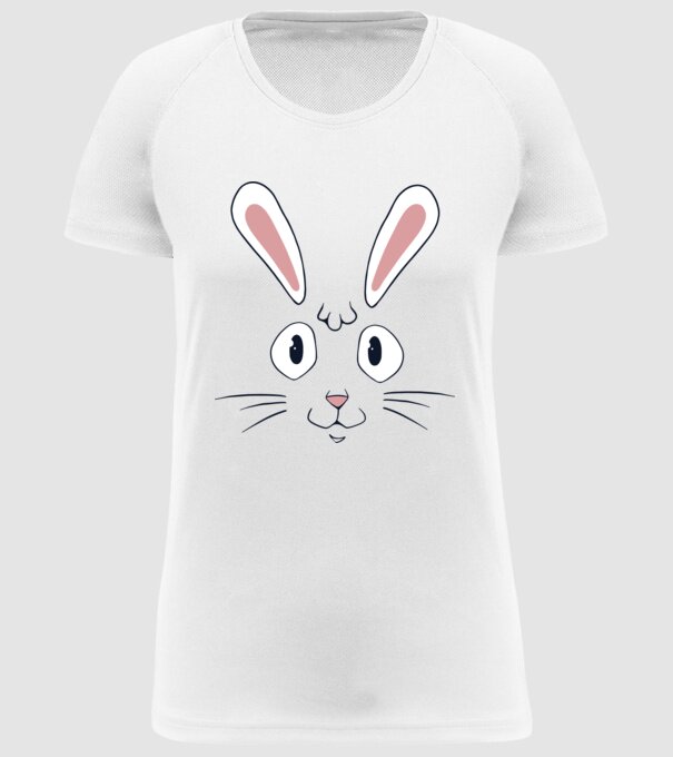 Cap iepuraș de Paște model alb pe tricou