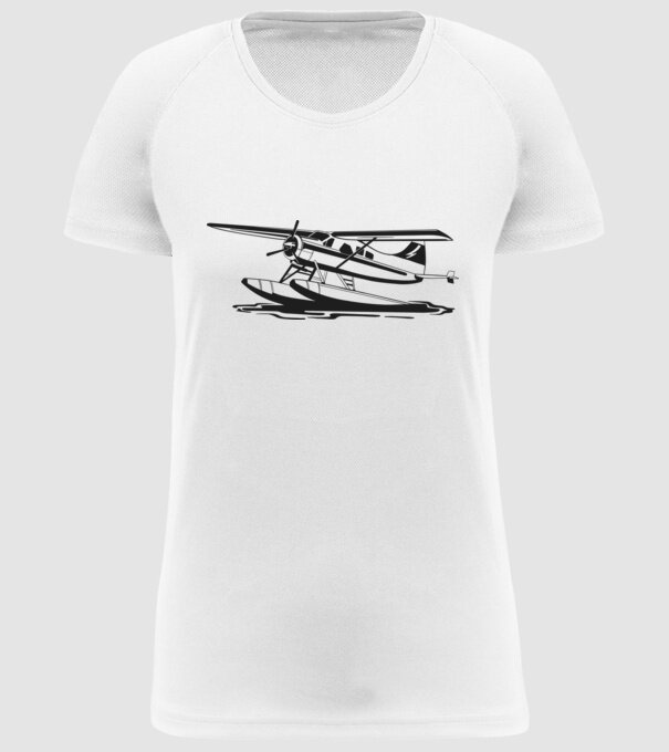 Hydroplane avion model alb pe tricou