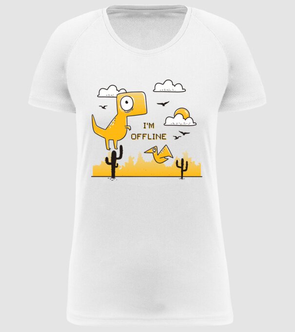 'I''m Offline tricou amuzant' model alb pe tricou