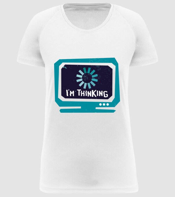 'I''m thinking Mă gândesc' model alb pe tricou