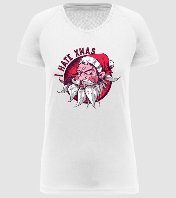 I Hate Xmas model alb pe tricou