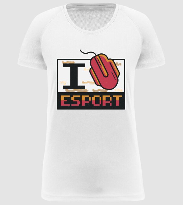 I love Esport model alb pe tricou