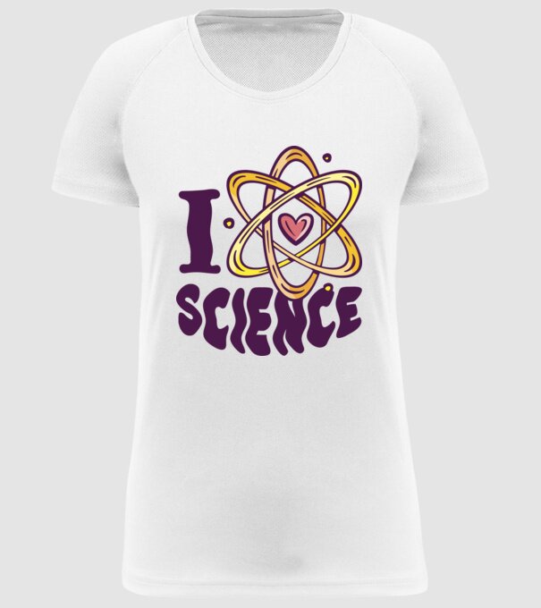 I Love Science știință model alb pe tricou