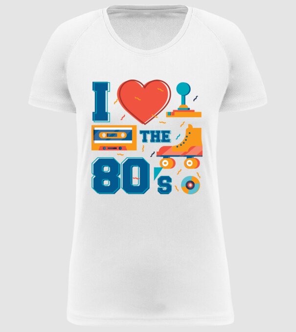 'I love the 80s - Iubesc anii ''80' model alb pe tricou