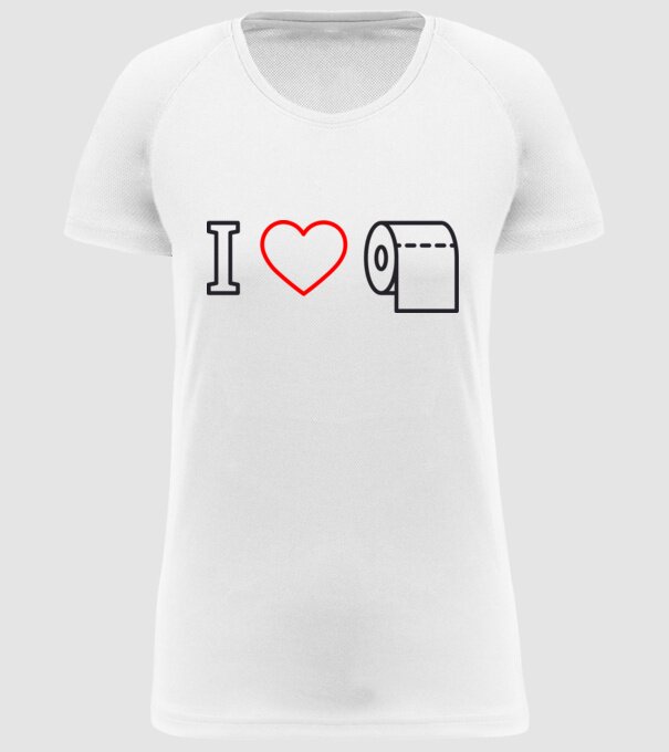 I love hârtie igienică model alb pe tricou