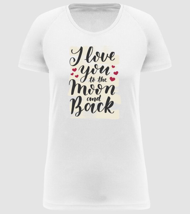 'I love you to the moon and back tricou drăguț Valentine''s Day' model alb pe tricou