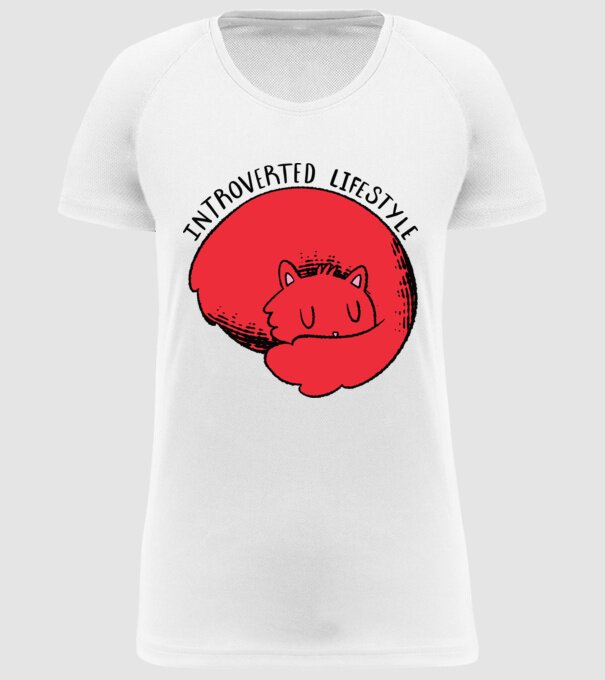 Pisică Introvertită model alb pe tricou