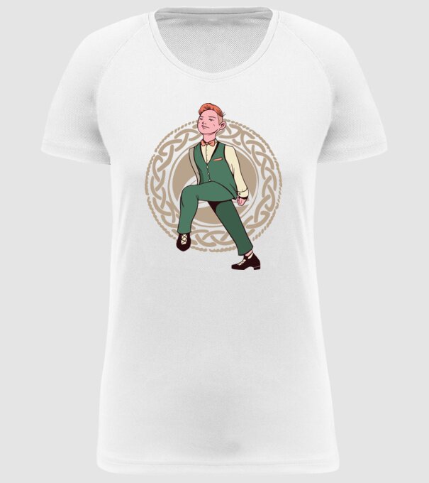 Bărbat Dansator irlandez model alb pe tricou