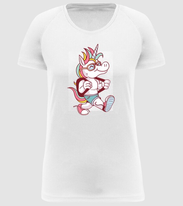 Unicorn școlar model alb pe tricou
