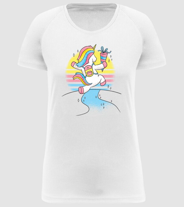 Unicorn școlar model alb pe tricou