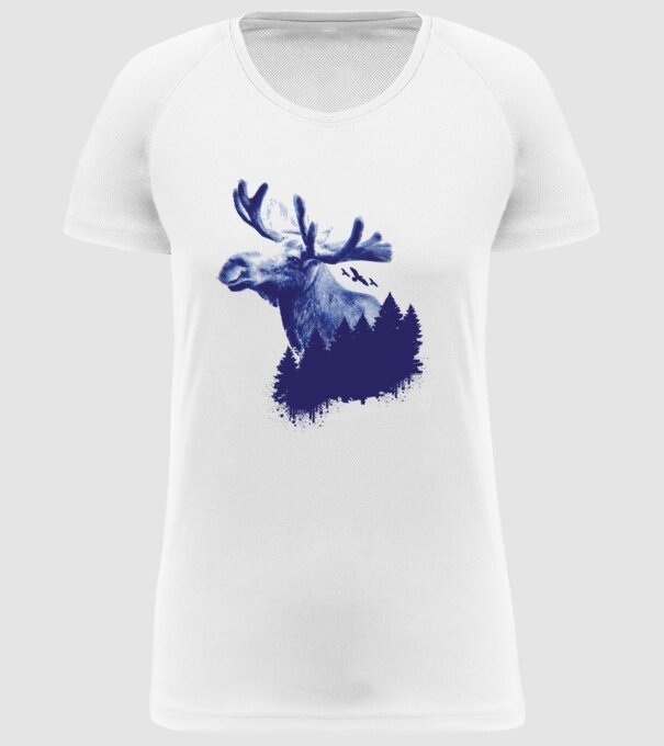 Elan model alb pe tricou