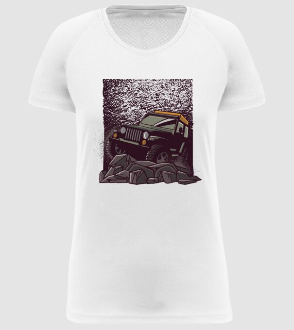 Jeep Offroad model alb pe tricou