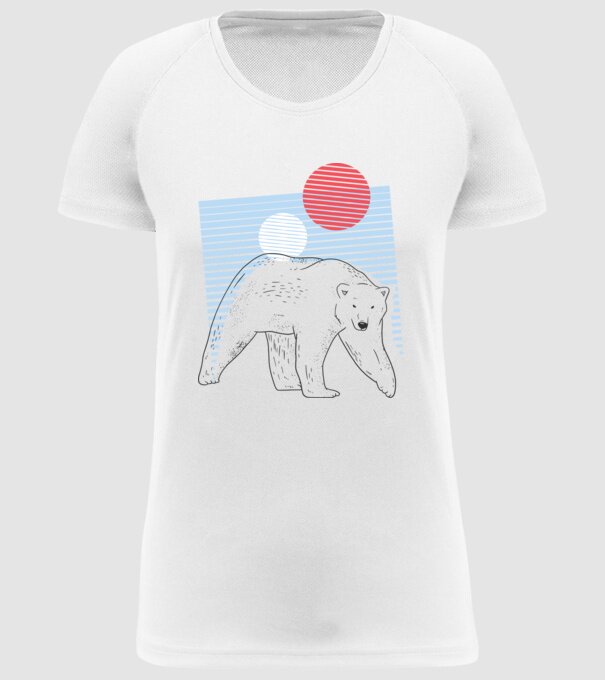 Urs polar model alb pe tricou