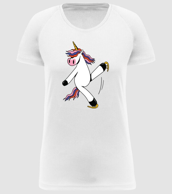Unicorn cu Patine model alb pe tricou