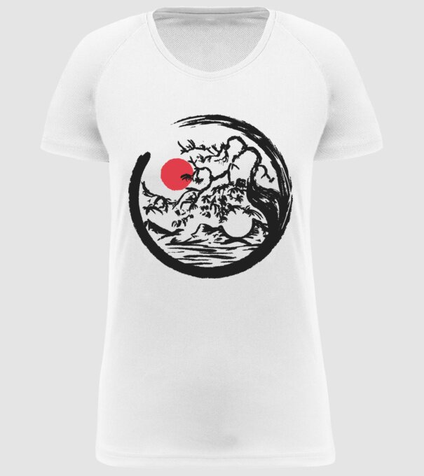 Yin-Yang Bonsai model alb pe tricou