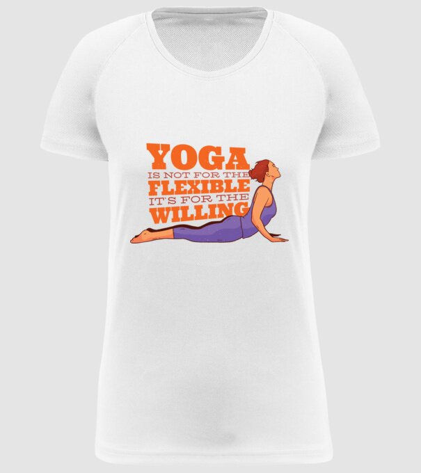 yoga perseverență model alb pe tricou