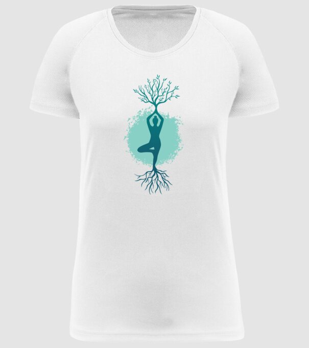 Yoga Natură model alb pe tricou