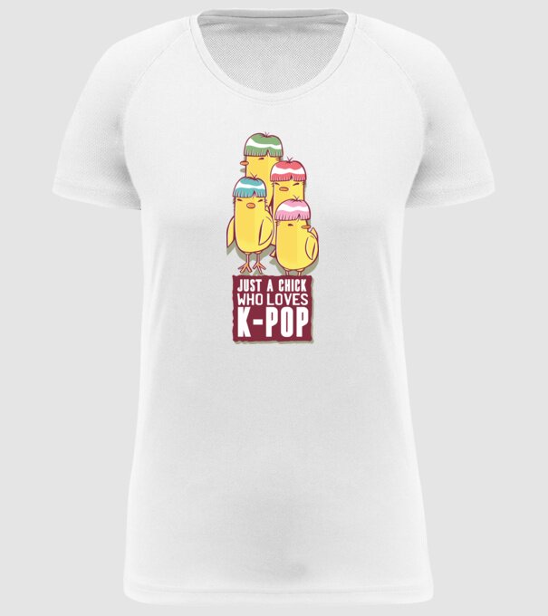 Just a Chick who loves K-pop model alb pe tricou